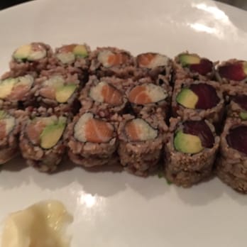 Mizu Sushi - Alaska, salmon cucumber & tuna avocado -- 3 roll special with brown rice. - Japanese Near Me - Brooklyn, New York Mizu Sushi - Alaska, salmon cucumber & tuna avocado -- 3 roll special with brown rice. - Japanese Near Me - Brooklyn, New York