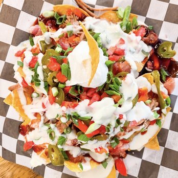 The Local - Pulled Pork & Smoked Gouda Nachos - Bars Near Me - Boone, North Carolina The Local - Pulled Pork & Smoked Gouda Nachos - Bars Near Me - Boone, North Carolina