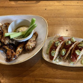 Monkeypod Kitchen by Merriman - Roasted chicken wings and poke tacos - New American Near Me - Kihei, Hawaii Monkeypod Kitchen by Merriman - Roasted chicken wings and poke tacos - New American Near Me - Kihei, Hawaii