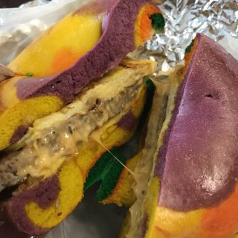 Willie's Bagel Cafe - Sausage egg and cheese on a multi colored bagel - Breakfast & Brunch Near Me - Utica, New York Willie's Bagel Cafe - Sausage egg and cheese on a multi colored bagel - Breakfast & Brunch Near Me - Utica, New York