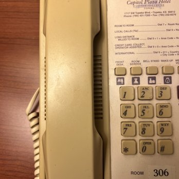 Capitol Plaza Hotel Topeka - This phone was sticky and gross. (See the fingerprint that has not been cleaned.) - Hotels Near Me - Topeka, Kansas