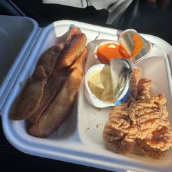 Albertsons - Yuck!! this is what the chicken strip with two sides of mojo potatoes looked like  I can't tell you how bad it tasted