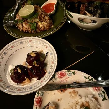 Sonder - Baby Beets, Pork Belly & Escargot Fried Rice, Green Curry Mussels - Tapas/Small Plates Near Me - Santa Ana, California Sonder - Baby Beets, Pork Belly & Escargot Fried Rice, Green Curry Mussels - Tapas/Small Plates Near Me - Santa Ana, California