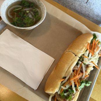 Lela's Bistro - Banh Mi Combo with Lemongrass Chicken and Chicken Pho - Vietnamese Near Me - Portland, Oregon Lela's Bistro - Banh Mi Combo with Lemongrass Chicken and Chicken Pho - Vietnamese Near Me - Portland, Oregon