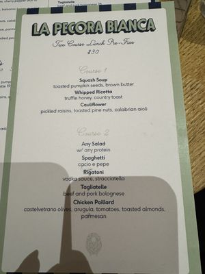 Menu photo 1 La Pecora Bianca Midtown New York, NY Menu photo 1 La Pecora Bianca Midtown New York, NY