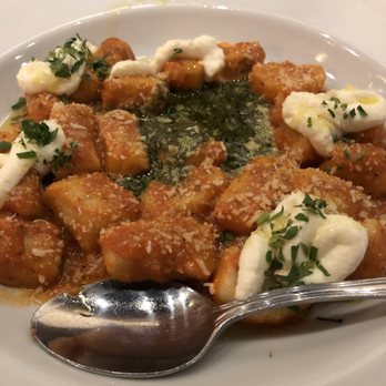 Asena Restaurant - House-made gnocchi with fresh ricotta and basil pesto, creamy tomato sauce - Mediterranean Near Me - Alameda, California