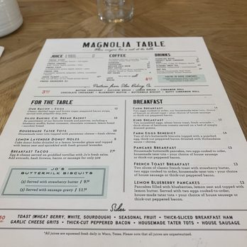 Magnolia Table - Menu - Breakfast & Brunch Near Me - Waco, Texas