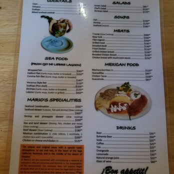 Restaurant Mario´s - Menu 2 - Seafood Near Me - Guerrero Negro, BCS Restaurant Mario´s - Menu 2 - Seafood Near Me - Guerrero Negro, BCS