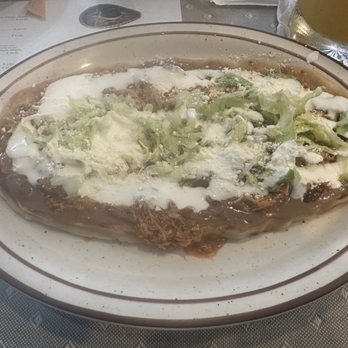 Licha's Restaurant - Tinga Huarache so good; I finished it! It's hand made and cooked on the moment! So authentic - Mexican Near Me - Hawthorne, California
