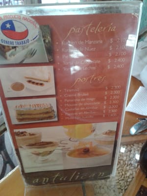 Menu photo 2 Antulicán Santiago, RM