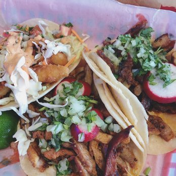 Pacheco Taco Bar - Al Pastor Taco with a Fish Taco for good measure - Mexican Near Me - Irving, Texas