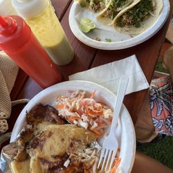 Rosita's Food Truck - Pupusas and tacos de carnitas with a fresh lemonade.