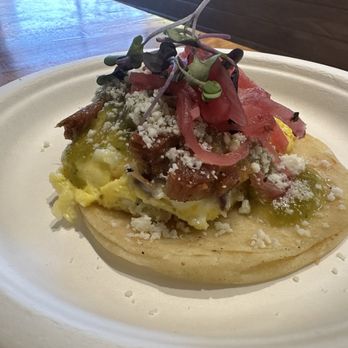 Macheen - Breakfast Macheen Taco with crispy pork belly - Pop-Up Restaurants Near Me - Los Angeles, California