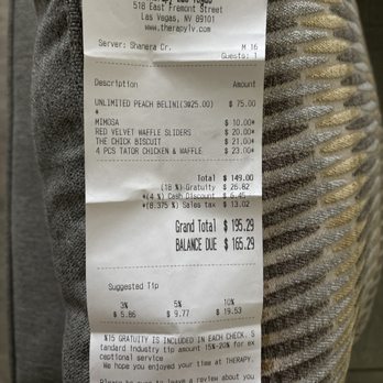 Therapy - Receipt - Bars Near Me - Las Vegas, Nevada Therapy - Receipt - Bars Near Me - Las Vegas, Nevada