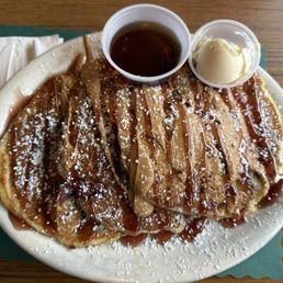 The infamous Elvis Presley pancakes (bacon + banana) @ Manory's in Troy - a heavenly breakfast!