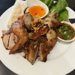 Fried chicken with sticky rice Fried chicken with sticky rice