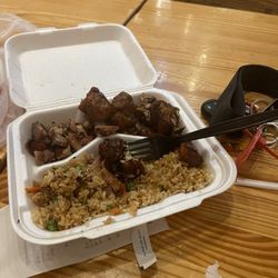Chinese Gourmet Express - Chicken teriyaki and Orange Chicken with fried rice