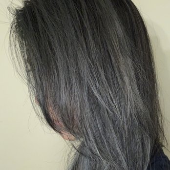 Made The Cut - Week 3: sad, dark grey with brassy grey/white streaks, and green *cry* - Hair Salons Near Me - Brooklyn, New York