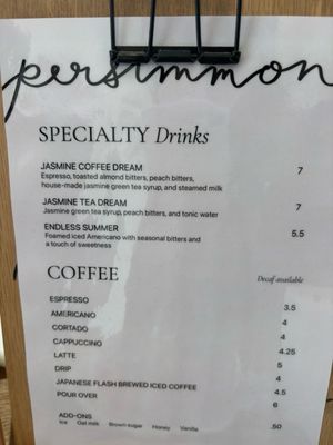 Menu photo 3 Persimmon Coffee Philadelphia, PA