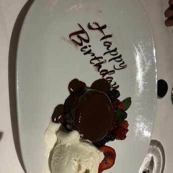 Eddie V's Prime Seafood - Warm Belgian Chocolate Cake - Seafood Near Me - Paramus, New Jersey