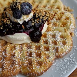 Les Saisons - Sour Cream Waffles with Blueberries, Cream and Dark Toasted Hazelnuts (Brunch)