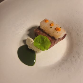Aroma - Veal tongue, langustines and erb dressing. The different flavors caused an explosion in my mouth. Never had something better than this - Italian Near Me - Rome, RM