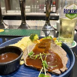 Menlo Park Hotel & Conference Centre - 1/2 Order of Roast of the day w/ a side of horseradish not pictured. Delicious & tender!!
