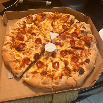 Round Table Pizza - Seriously this is how my pepperoni pizza came - Pizza Near Me - Dixon, California
