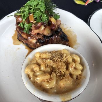 Moonshine Grill - Pork chop with Mac and cheese - Southern Near Me - Austin, Texas