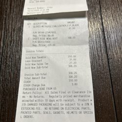 Magnum Motorsports - Receipt 6 days old