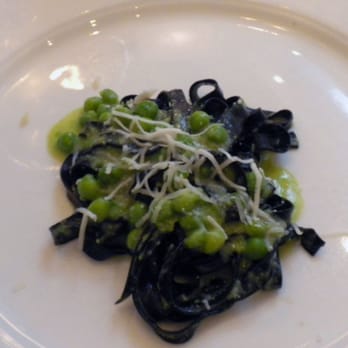 Babbo - Black Tagliatelle with Peas and Castelmagno - Italian Near Me - New York, New York Babbo - Black Tagliatelle with Peas and Castelmagno - Italian Near Me - New York, New York