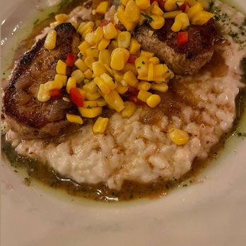 Bistro Le Roux - Bourbon date pork chop - New American Near Me - Lake George, New York