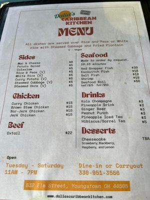 Menu photo 1 Dalia’s Caribbean Kitchen Youngstown, OH
