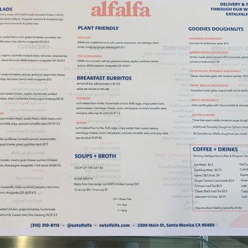 Alfalfa - Menu - Donuts Near Me - Santa Monica, California Alfalfa - Menu - Donuts Near Me - Santa Monica, California