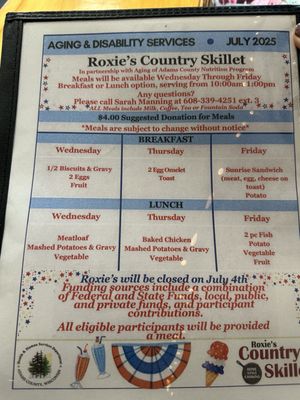 Menu photo 1 Roxie's Country Skillet Adams, WI Menu photo 1 Roxie's Country Skillet Adams, WI