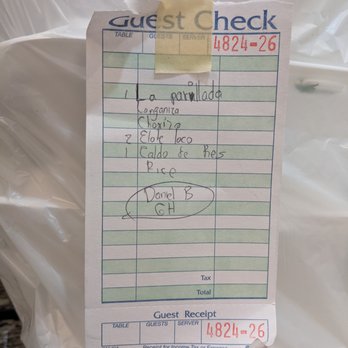El Chapin - Ordered online, but my ticket was very much old-school. Nothing wrong with that! - Latin American Near Me - Durham, North Carolina