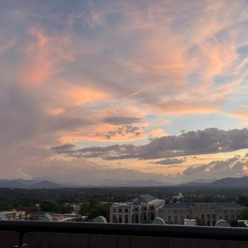 The Flat Iron Rooftop - Sunset view - Wine Bars Near Me - Asheville, North Carolina The Flat Iron Rooftop - Sunset view - Wine Bars Near Me - Asheville, North Carolina