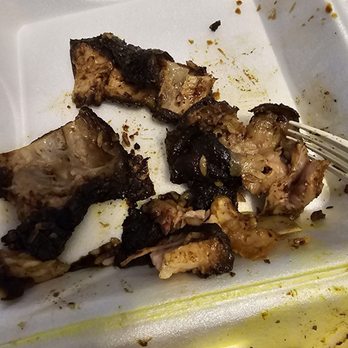 Island Cuisine - These pieces were rolled up and masked as "pork", it nothing but pieces of FAT covered in JERK SAUCE. GARBAGE! - Caribbean Near Me - Charlotte, North Carolina Island Cuisine - These pieces were rolled up and masked as "pork", it nothing but pieces of FAT covered in JERK SAUCE. GARBAGE! - Caribbean Near Me - Charlotte, North Carolina