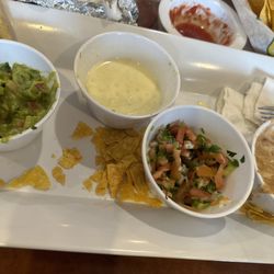 Acapulco Mexican Grill - Did not get a Dip Flight pic in time before everyone dug in - RECOMMENDED!!!  guac, queso, pico, beans