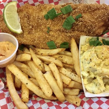 Angry Crab Shack - Catfish basket with potato salad - Seafood Near Me - Henderson, Nevada Angry Crab Shack - Catfish basket with potato salad - Seafood Near Me - Henderson, Nevada