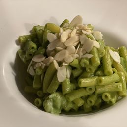 Pasta with Almond, pistachio sause and shrimps Pasta with Almond, pistachio sause and shrimps
