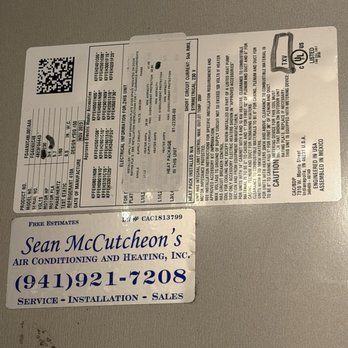 Sean McCutcheon's Air Conditioning and Heating - Company details - Heating & Air Conditioning/HVAC Near Me - Sarasota, Florida Sean McCutcheon's Air Conditioning and Heating - Company details - Heating & Air Conditioning/HVAC Near Me - Sarasota, Florida