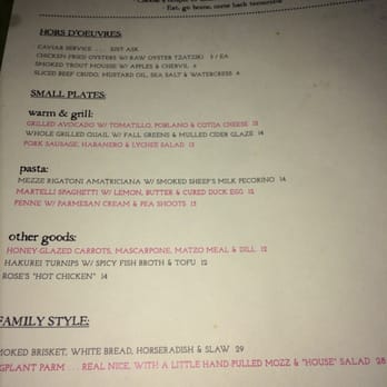 Rose's Luxury - Menu 1/17/15 - New American Near Me - Washington, DC, District of Columbia Rose's Luxury - Menu 1/17/15 - New American Near Me - Washington, DC, District of Columbia