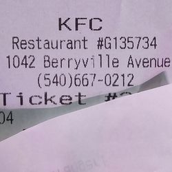 KFC - Proof of my purchase