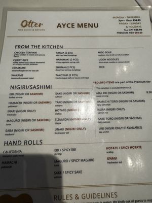 Menu photo 1 Otter Fine Sushi & Beyond Fort Lee, NJ Menu photo 1 Otter Fine Sushi & Beyond Fort Lee, NJ