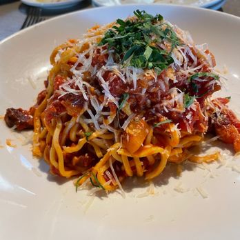 Pasta Moon - Amatriciana special (guanciale and pecorino cheese) - Italian Near Me - Half Moon Bay, California Pasta Moon - Amatriciana special (guanciale and pecorino cheese) - Italian Near Me - Half Moon Bay, California