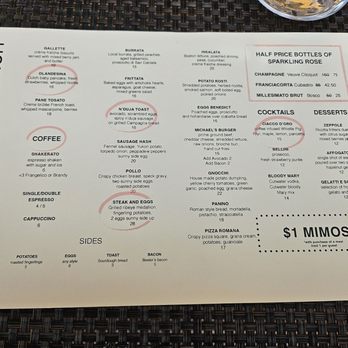 Michael's On Naples - Brunch Menu - Italian Near Me - Long Beach, California