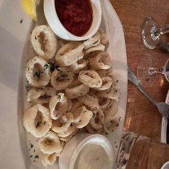 Maxfields - a plate of seafood and sauces - New American Near Me - Potsdam, New York