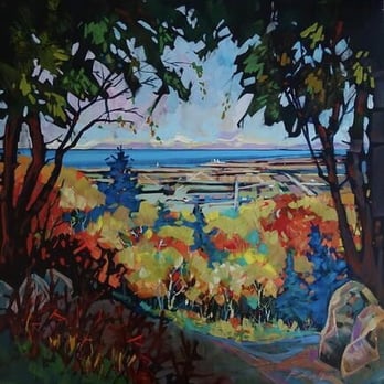 Loft Gallery - 'From Blue Down' by Brian Buckrell 24x36 Acrylic - Art Galleries Near Me - Thornbury, Ontario Loft Gallery - 'From Blue Down' by Brian Buckrell 24x36 Acrylic - Art Galleries Near Me - Thornbury, Ontario