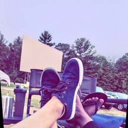 Relaxing with a beverage before the show